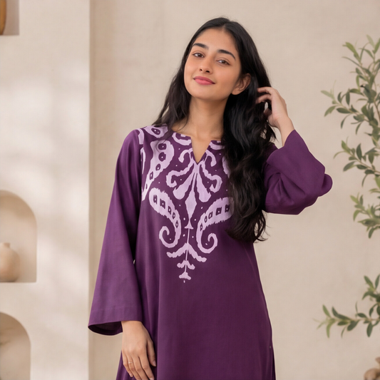 this plum purple kurta set