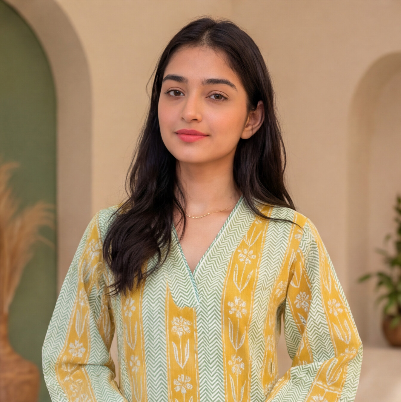 this elegant printed kurta and palazzo set