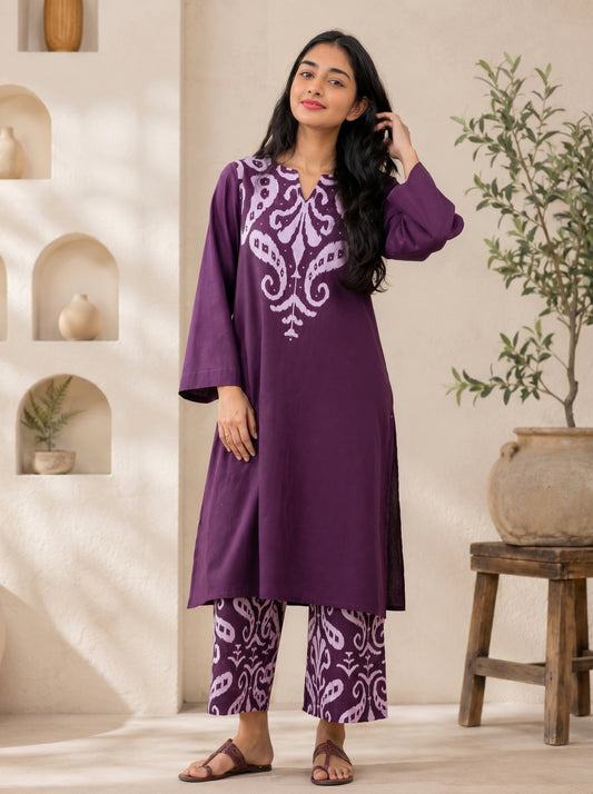this plum purple kurta set