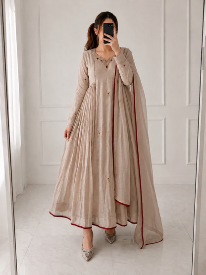 Noor Ivory Grace Anarkali Kurta Set