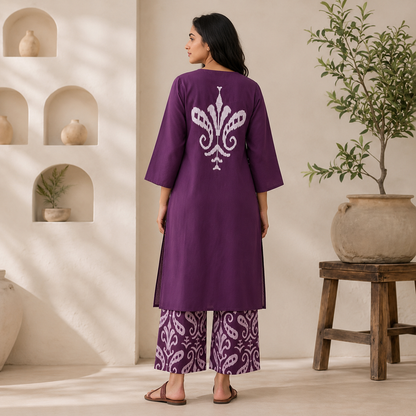 this plum purple kurta set