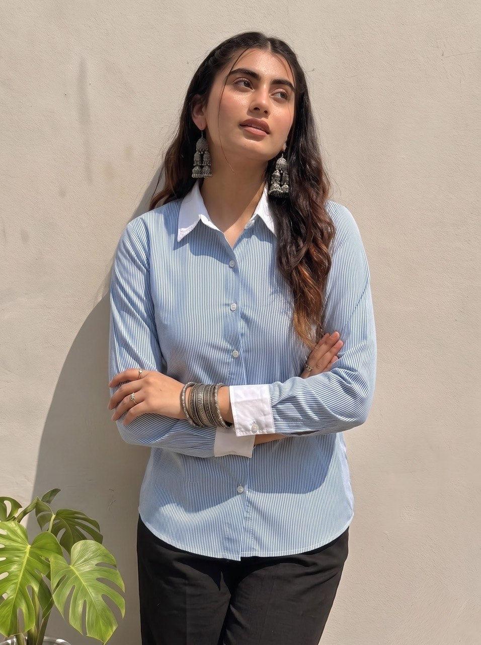 Sky Blue Pinstripe Classic Shirt