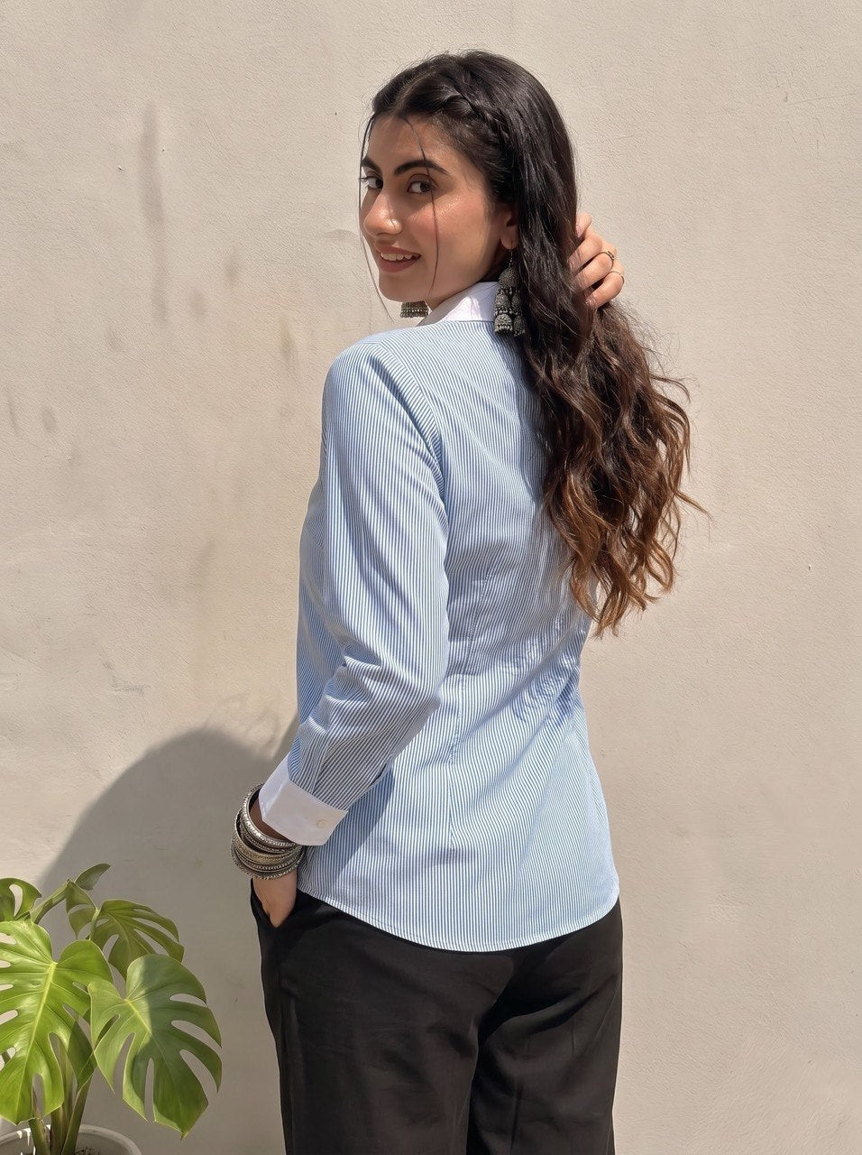 Sky Blue Pinstripe Classic Shirt