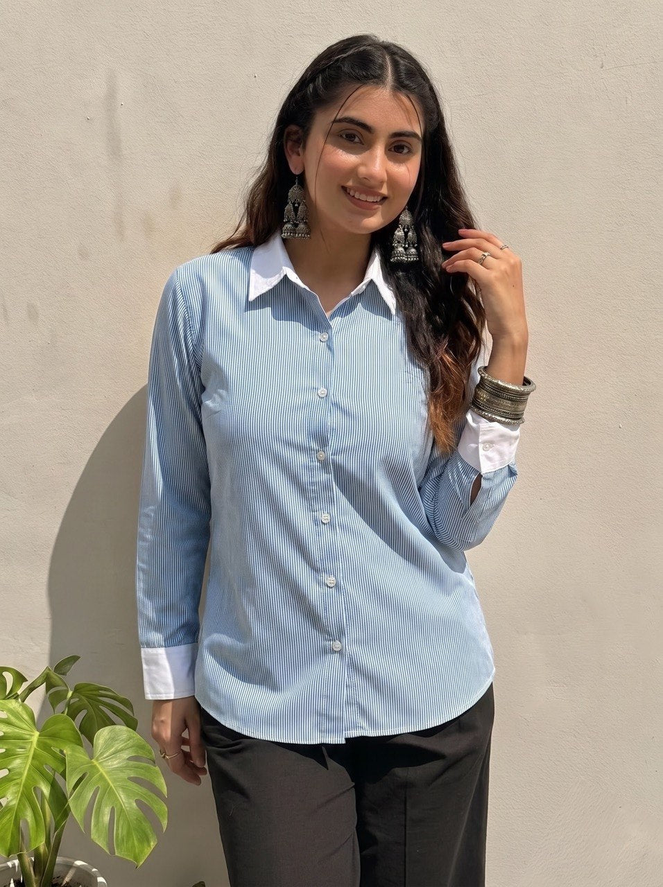 Sky Blue Pinstripe Classic Shirt