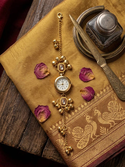 Antique Kundan Ghungroo Bracelet Watch