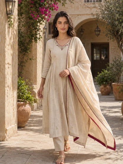 Noor Ivory Grace Anarkali Kurta Set