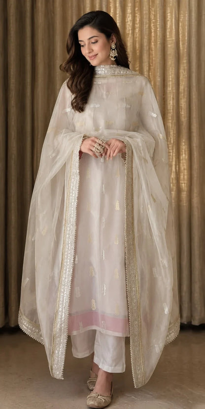 Chandni Ivory Gold Embellished Kurta Set