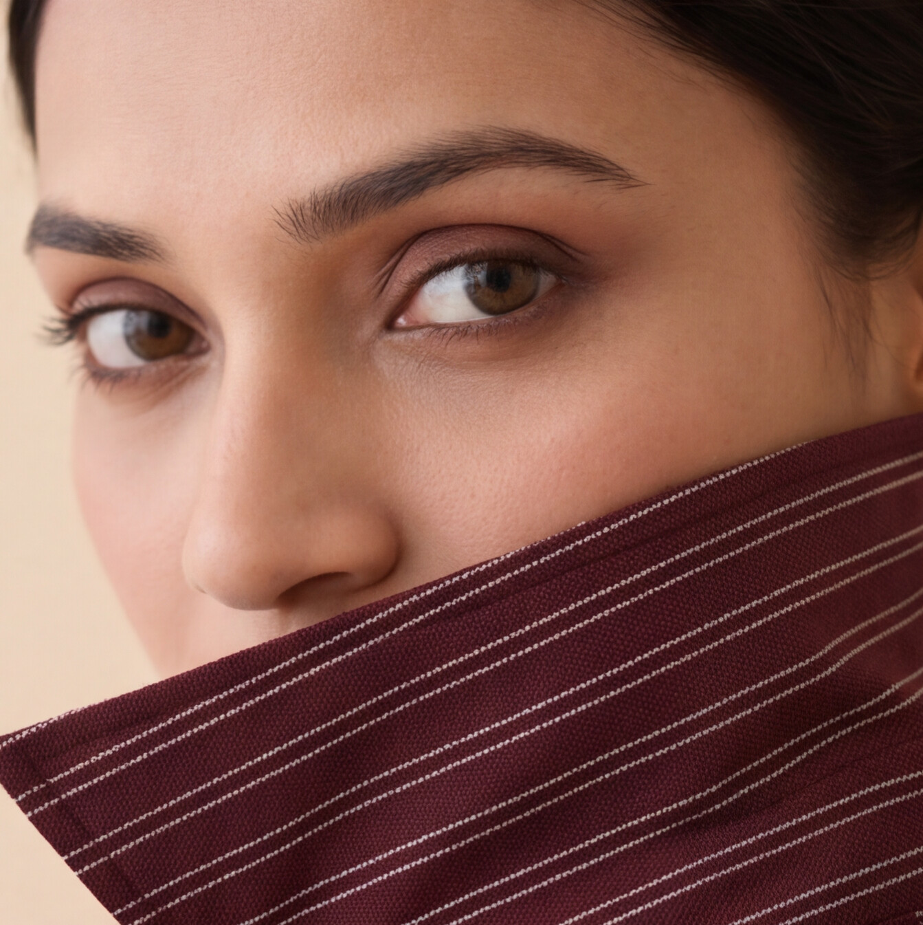 Women's Maroon Striped Casual Shirt – Product Description (Shirt Only)