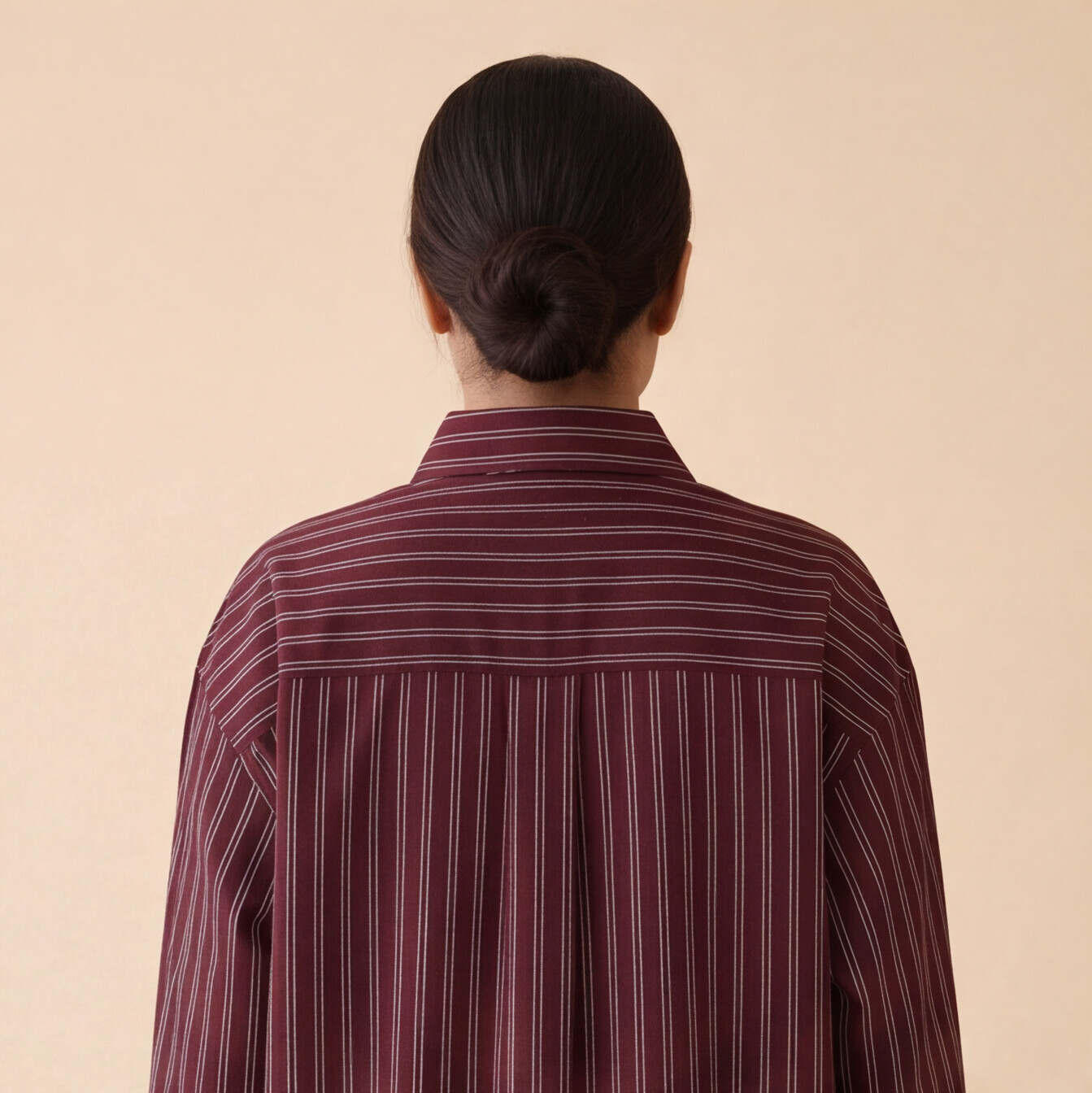 Women's Maroon Striped Casual Shirt – Product Description (Shirt Only)