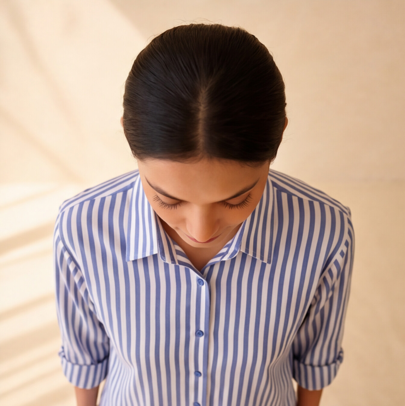 Women's Blue & White Striped Casual Shirt – Product Description (Shirt Only)