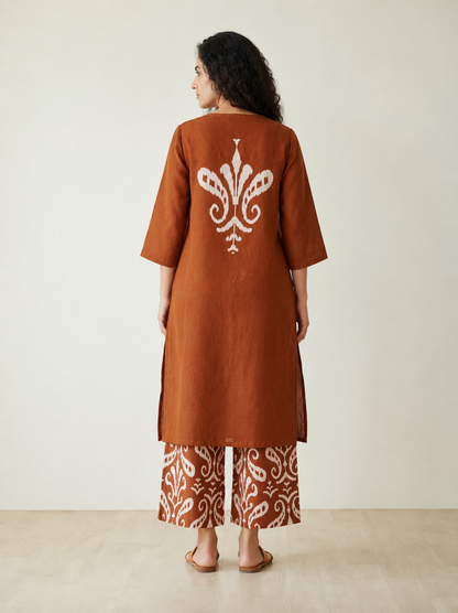 this rich orange kurta set