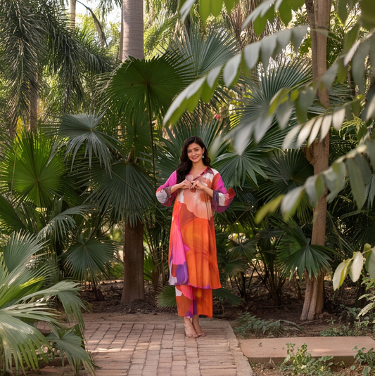 Sunset Bloom Printed Kurta Set