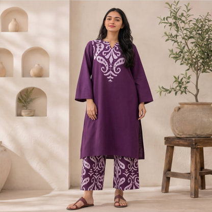 this plum purple kurta set