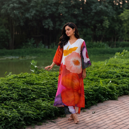 Sunset Blossom Printed Kurta Set