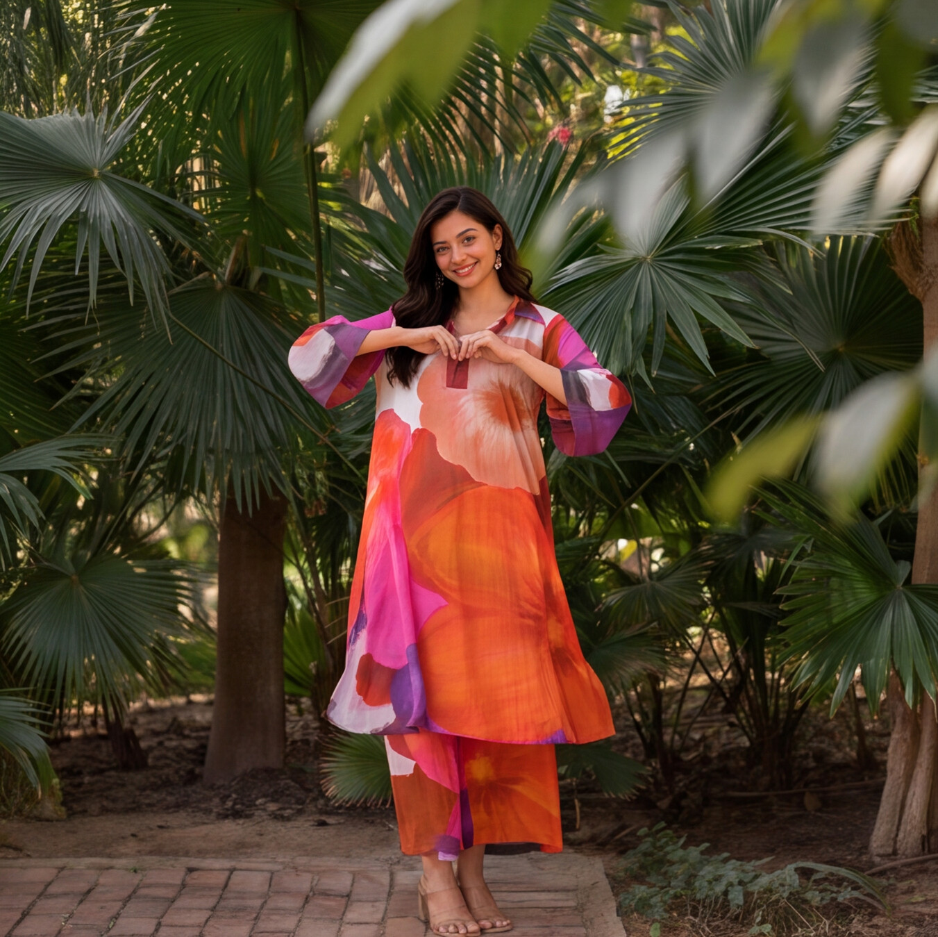 Sunset Bloom Printed Kurta Set