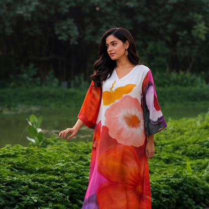Sunset Blossom Printed Kurta Set