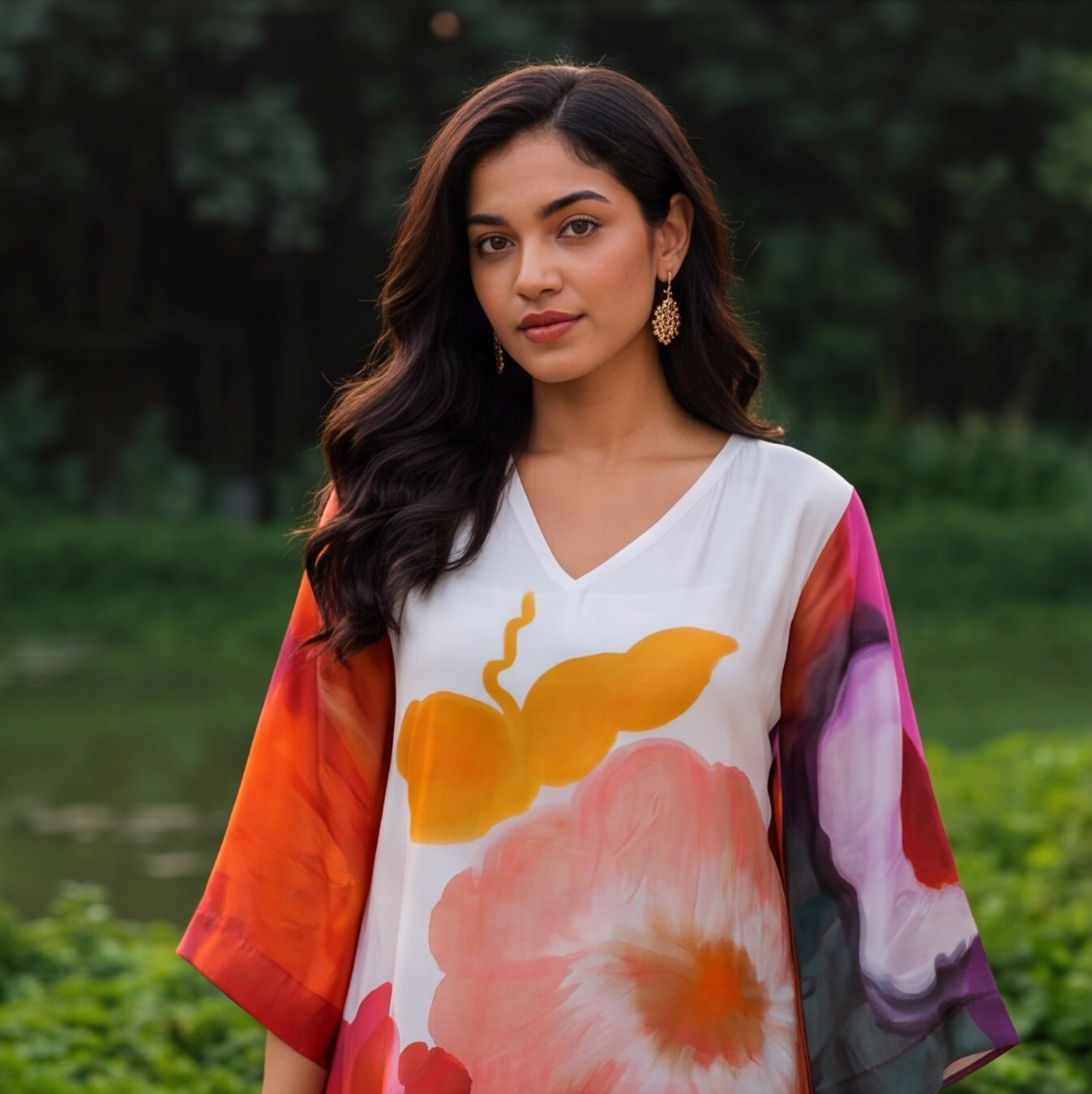 Sunset Blossom Printed Kurta Set