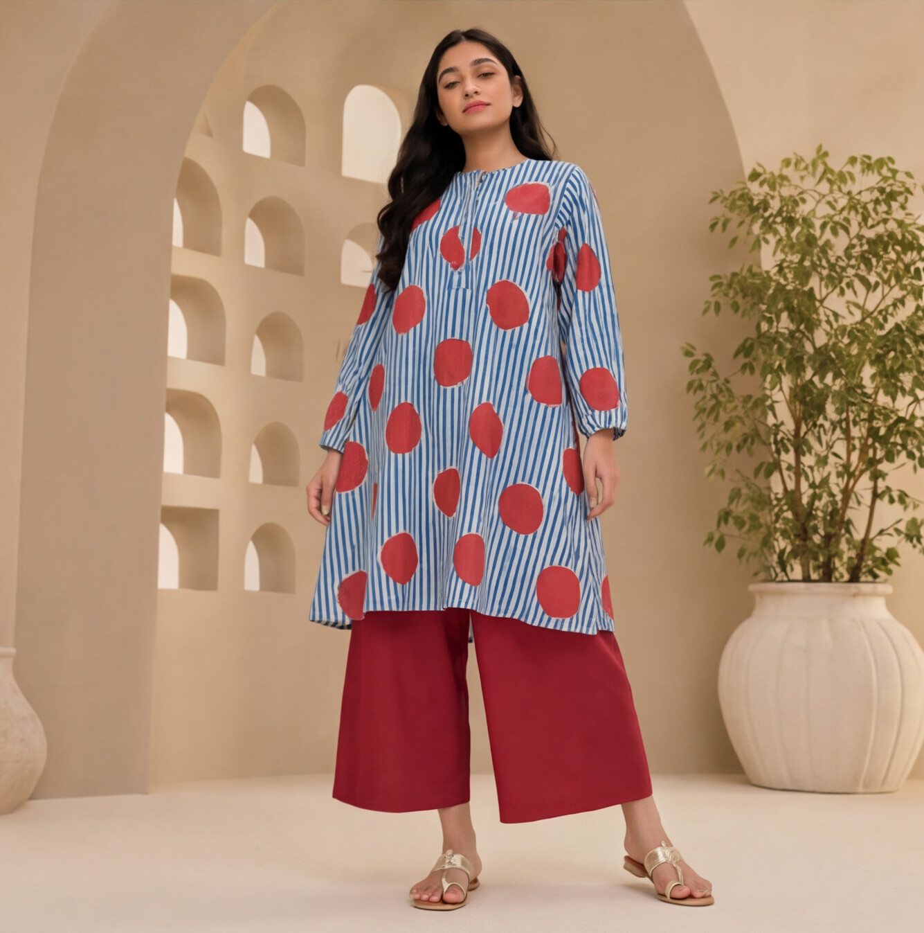 this contemporary printed kurta set