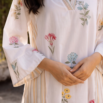 Ivory Meadow Floral Printed Kurta Set