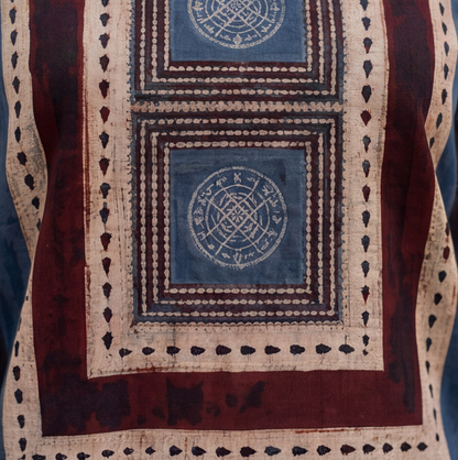 Women's Navy Blue Printed Cotton Straight Kurta