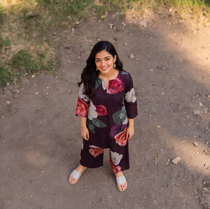Royal Blossom Floral Printed Kurta Set
