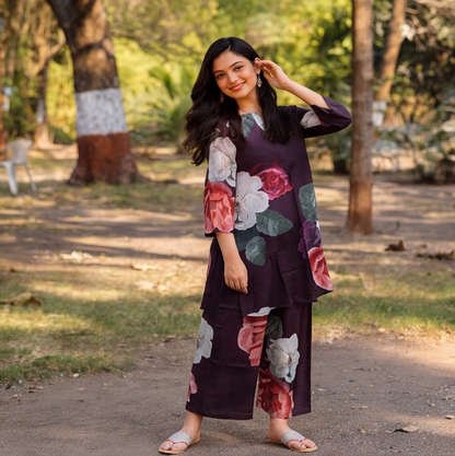 Royal Blossom Floral Printed Kurta Set