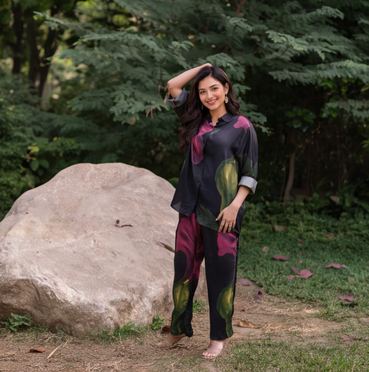 Midnight Bloom Co-Ord Kurta Set