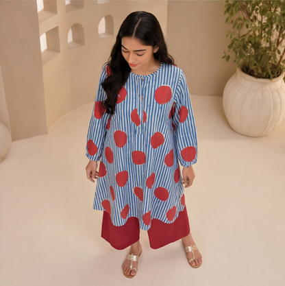 this contemporary printed kurta set