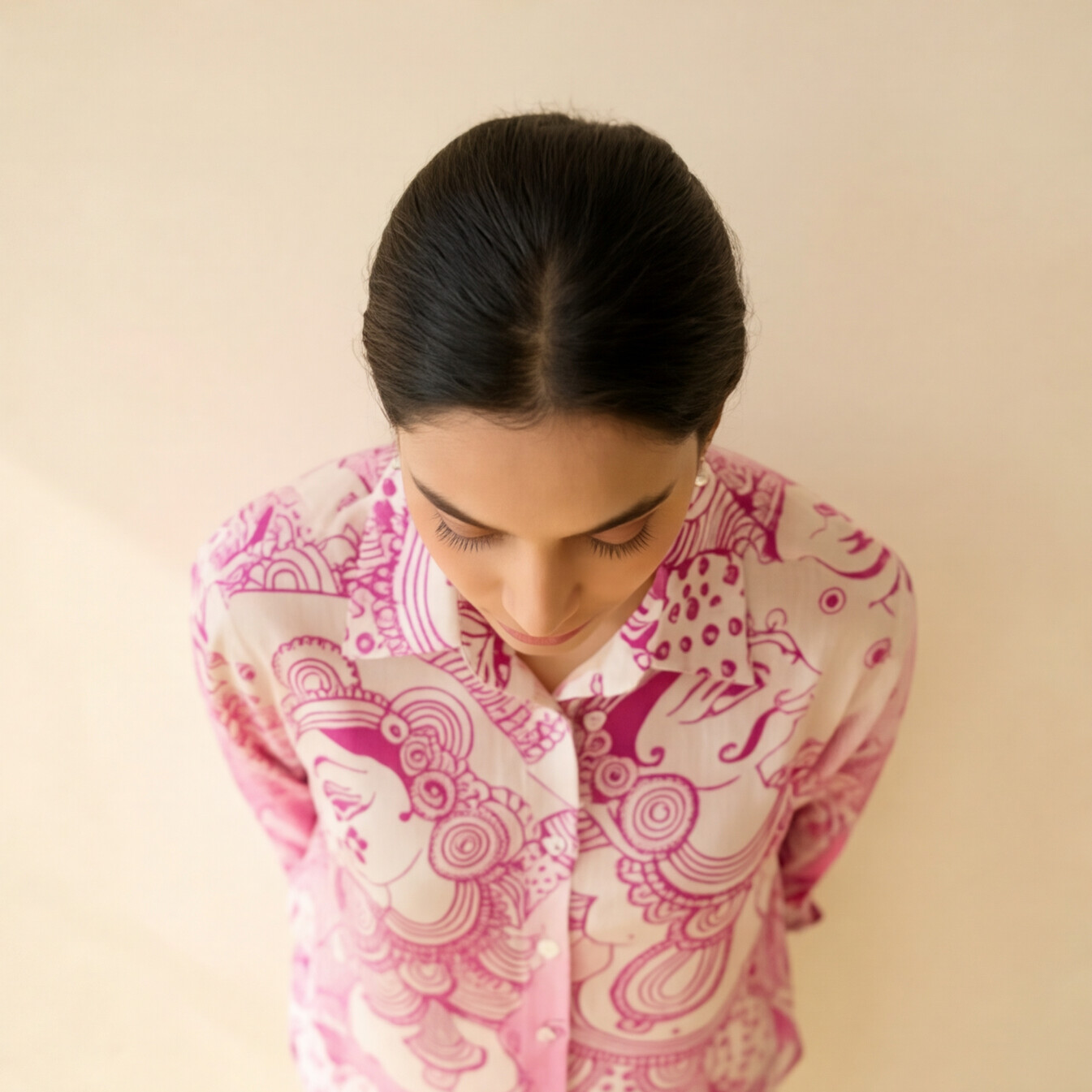 Women's Premium Pink Cotton Printed Shirt