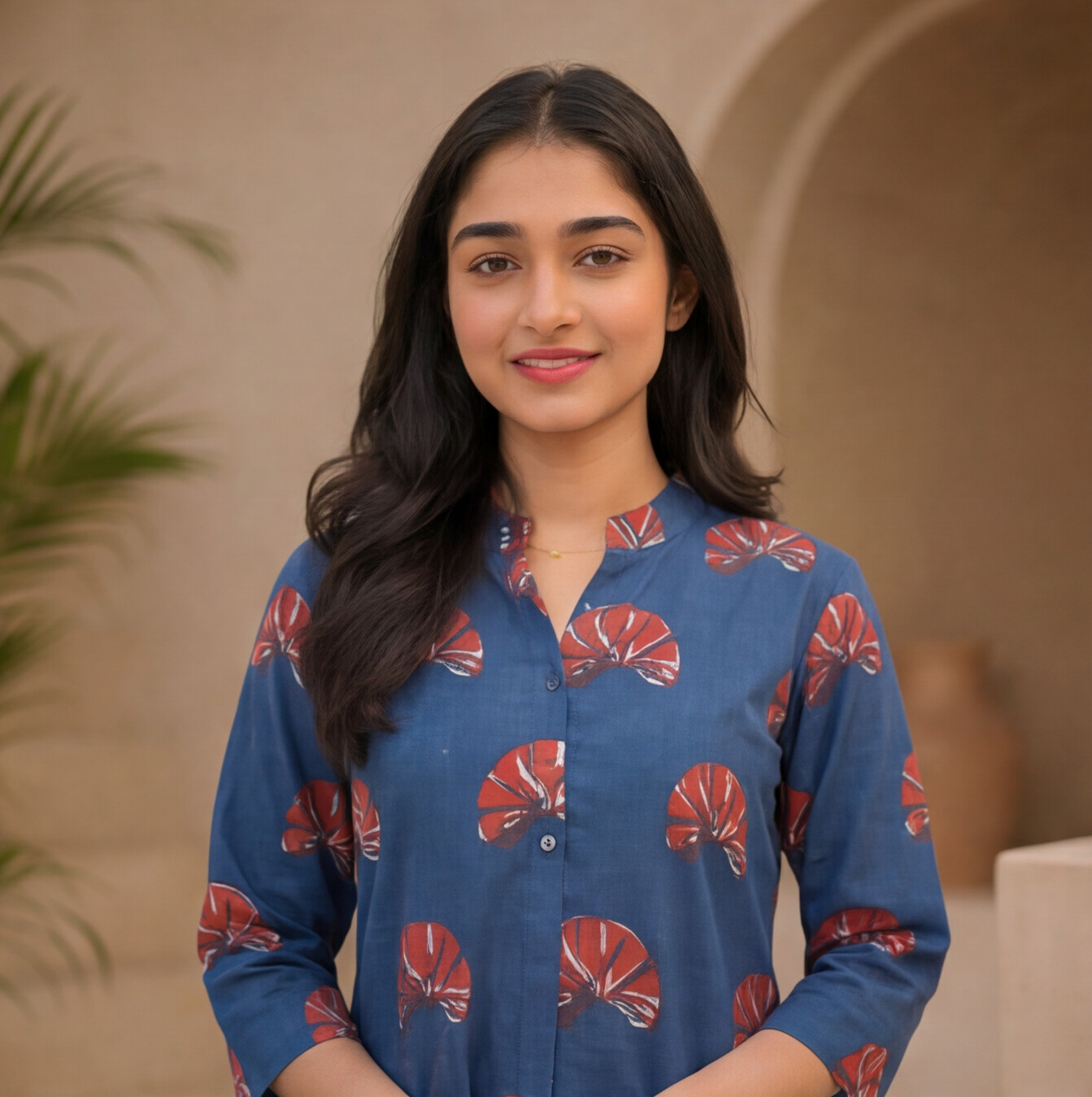 this stylish indigo blue kurta set