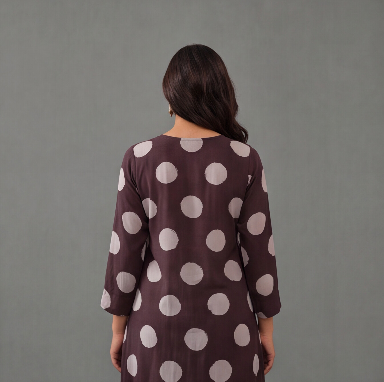 Mocha Dots Printed Kurta Set