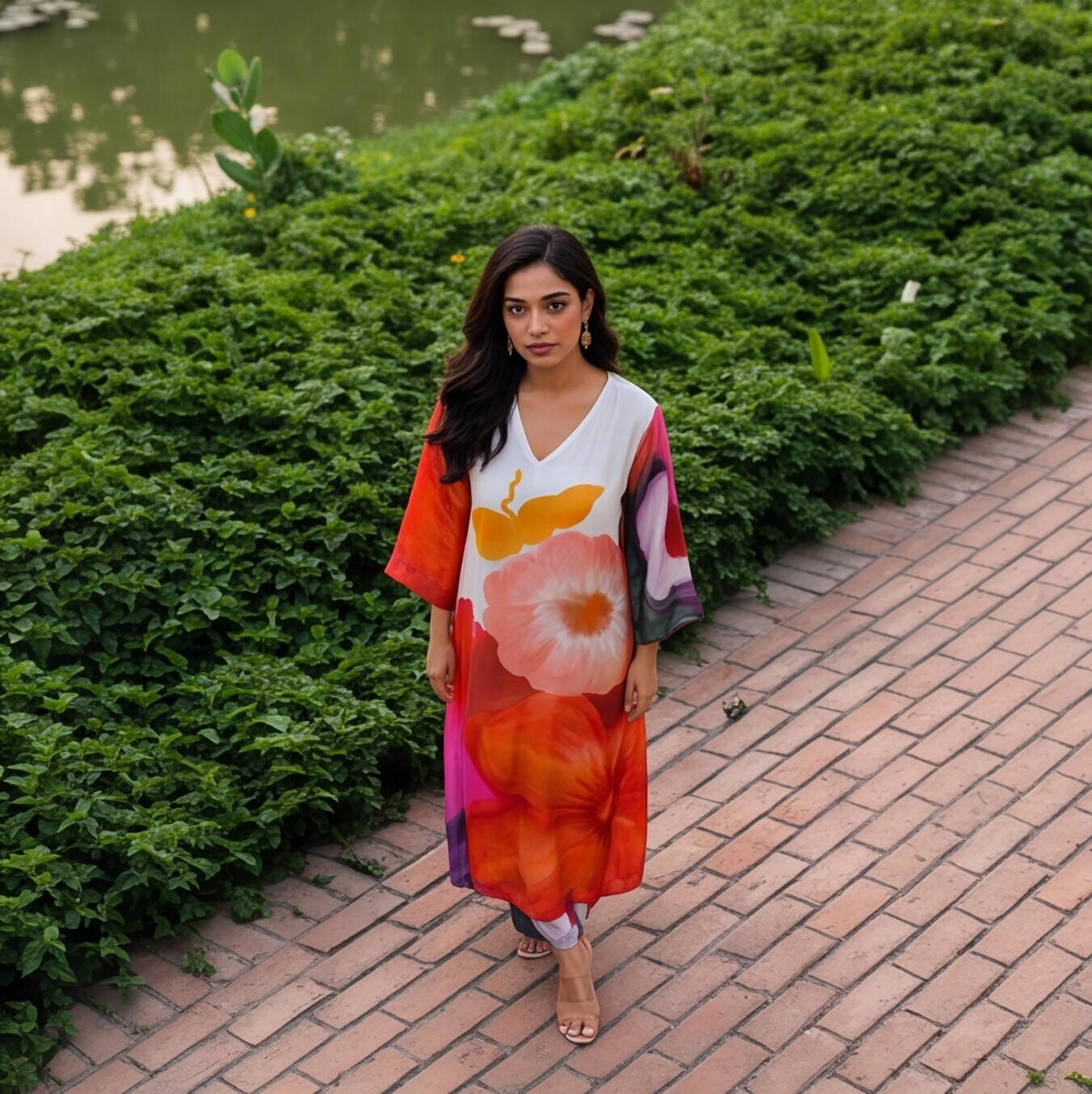 Sunset Blossom Printed Kurta Set