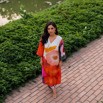 Sunset Blossom Printed Kurta Set