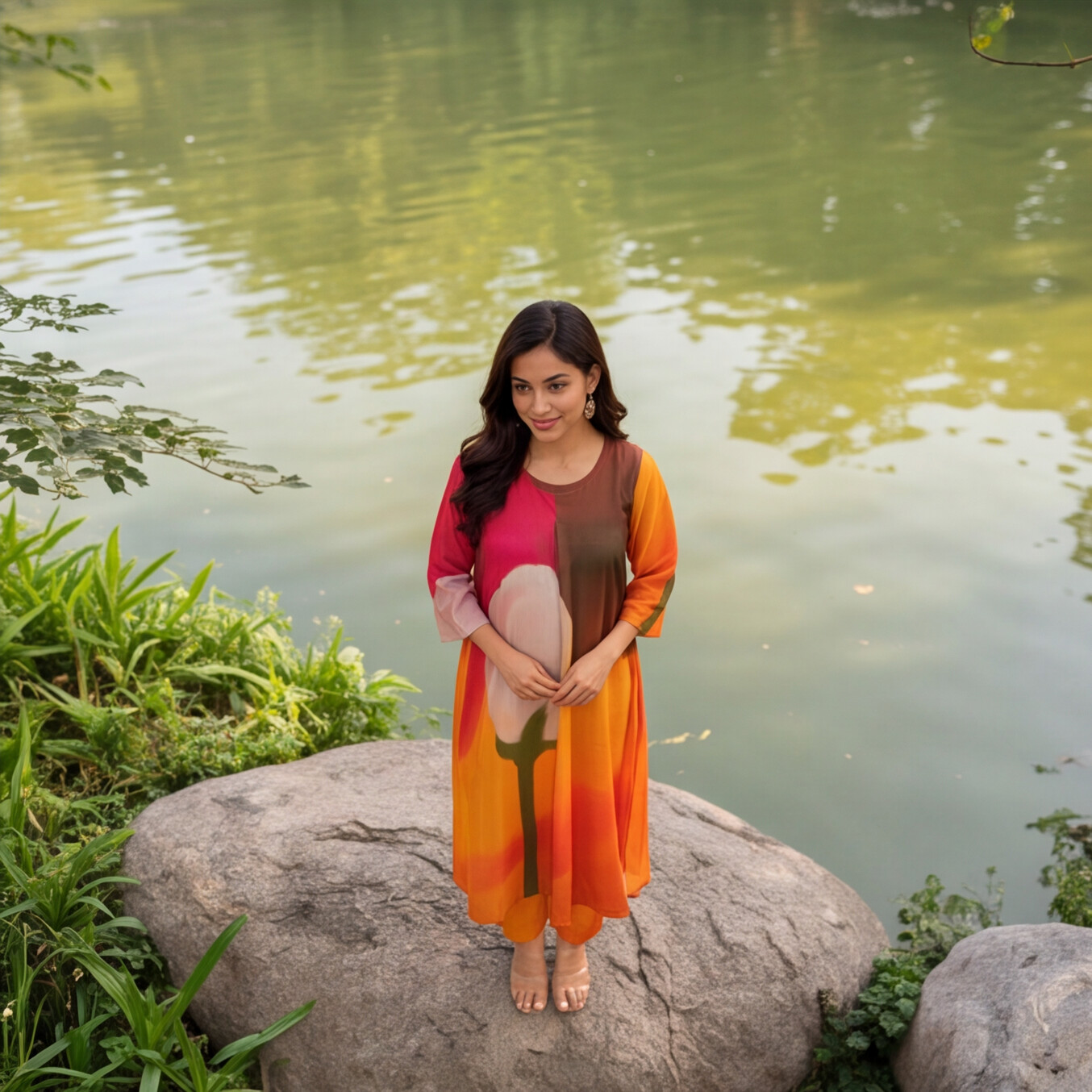 Sunrise Bloom Printed Kurta Set
