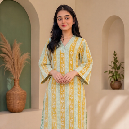 this elegant printed kurta and palazzo set