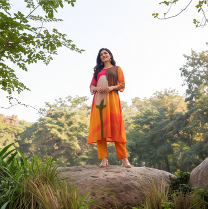 Sunrise Bloom Printed Kurta Set