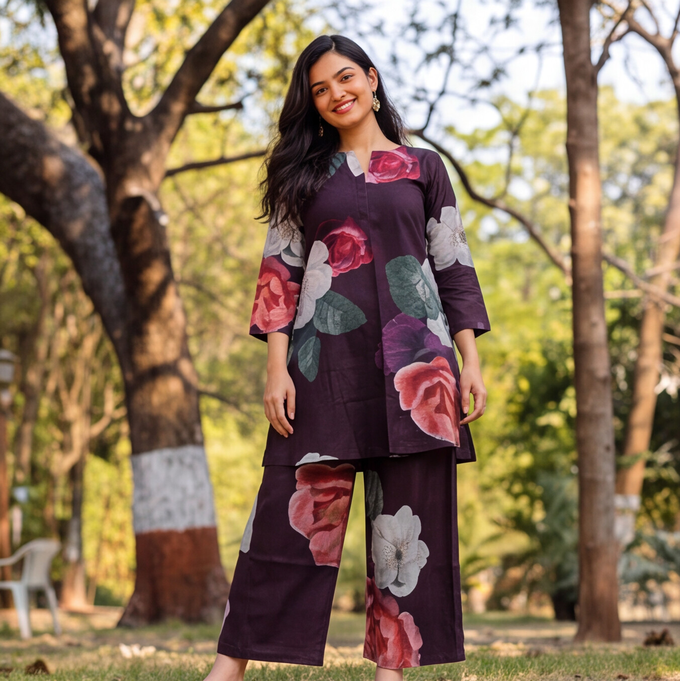 Royal Blossom Floral Printed Kurta Set