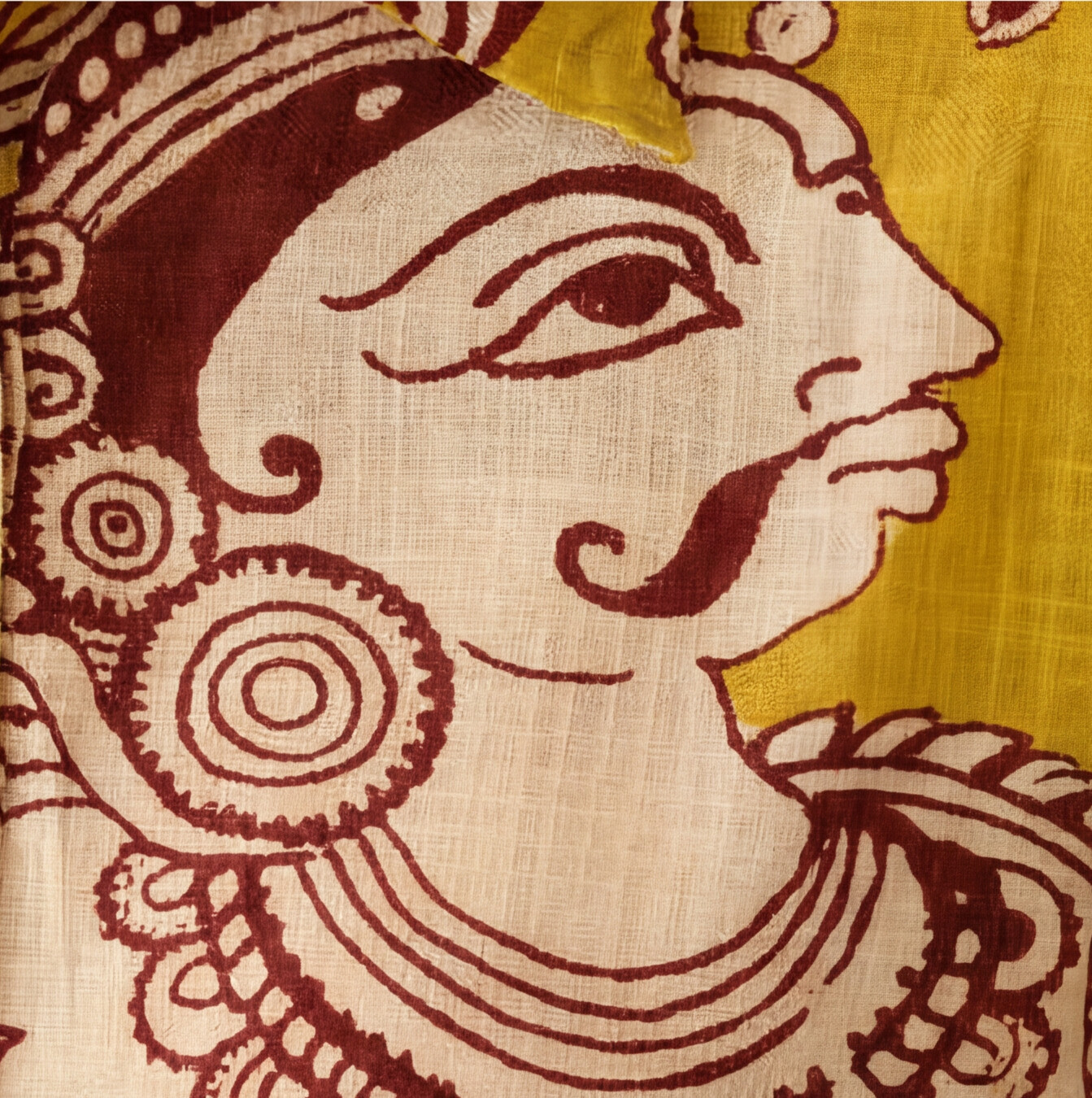 Women's Premium Mustard Yellow Printed Cotton Shirt