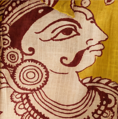 Women's Premium Mustard Yellow Printed Cotton Shirt