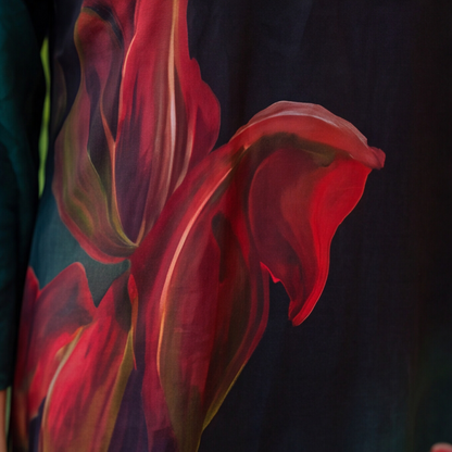 Midnight Bloom Floral Printed Kurta Set