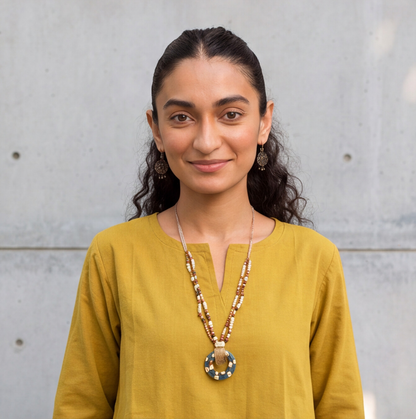 Mustard Yellow Straight Kurta with Striped Palazzo Set
