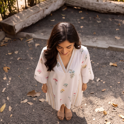 Ivory Meadow Floral Printed Kurta Set