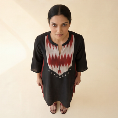 Women's Premium Black Cotton Printed Kurta Set