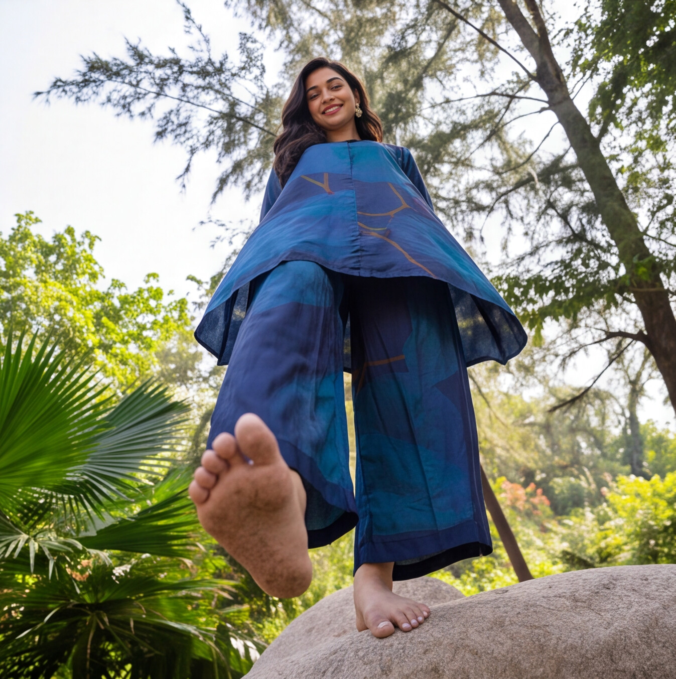 Midnight Sapphire Abstract Kurta Set