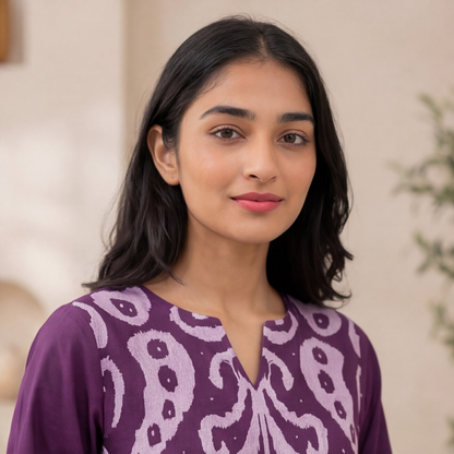 this plum purple kurta set