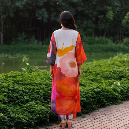 Sunset Blossom Printed Kurta Set
