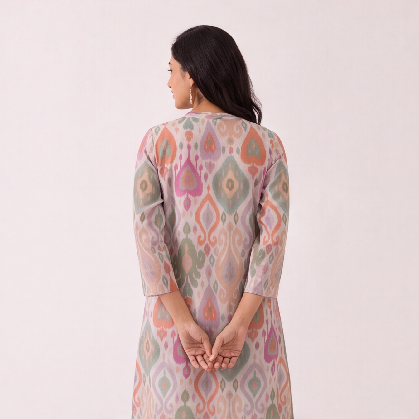 Pastel Ikat Charm Kurta Set