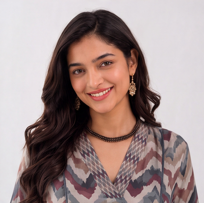 Earthy Chevron Elegance Kurta Set