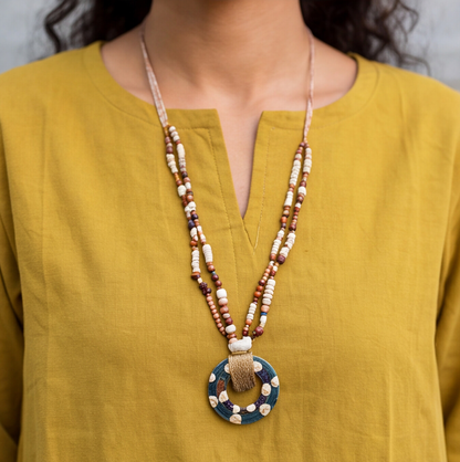Mustard Yellow Straight Kurta with Striped Palazzo Set